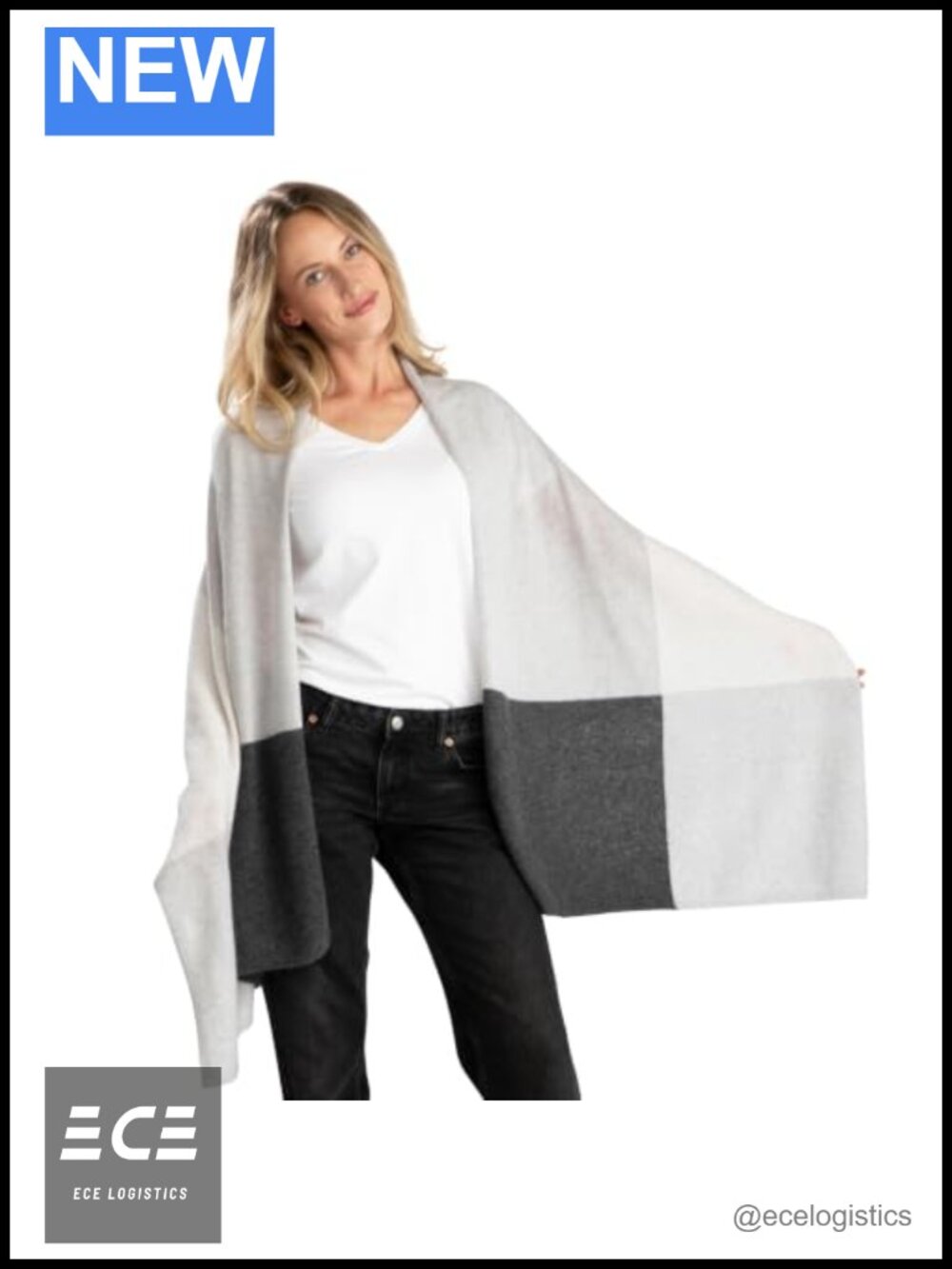 100% Cashmere Travel Wrap 72x28 Lightweight Knit Shawl Scarf